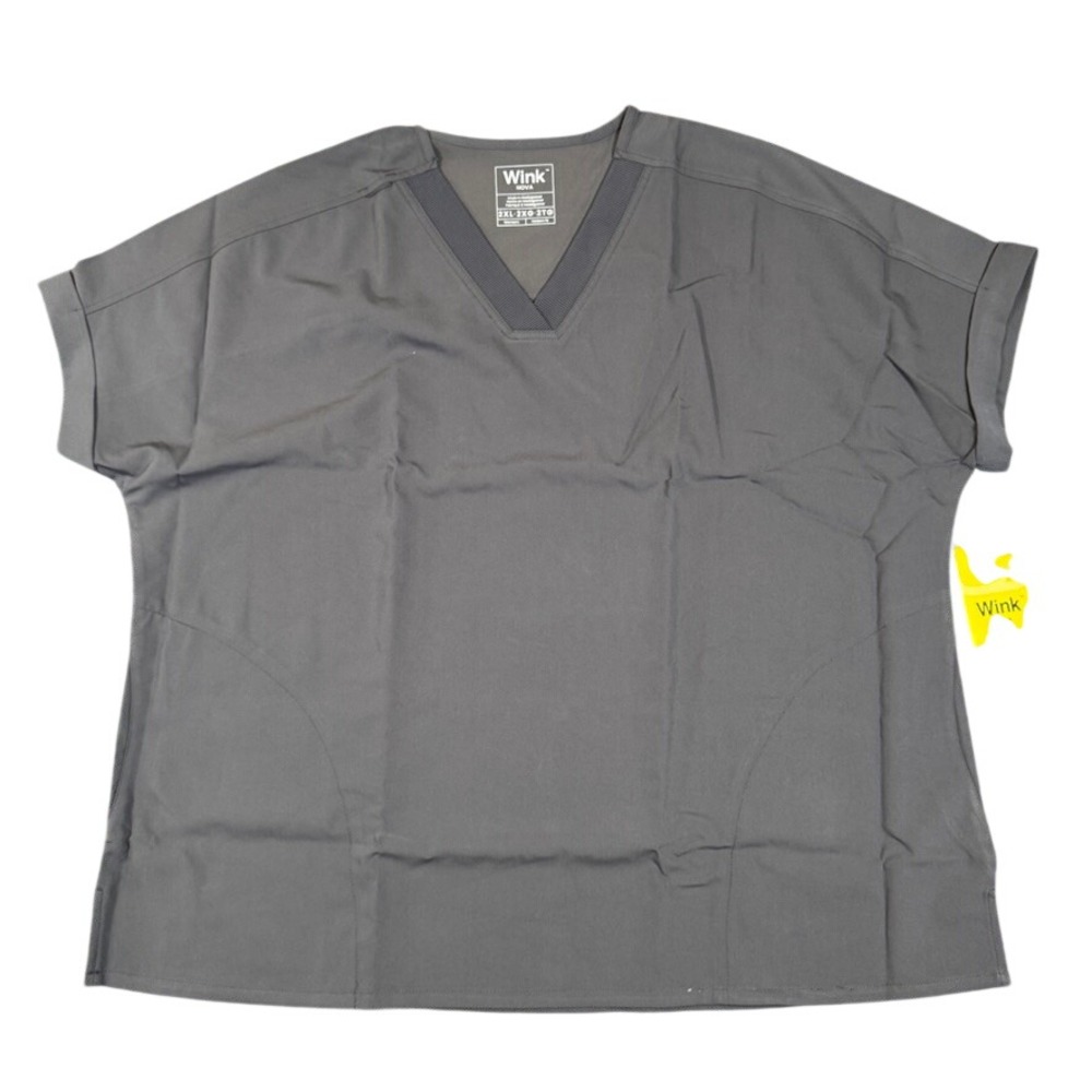 NWT Wink Nova Womens Scrub Top 2XL Pewter Gray V-Neck Modern Fit 6232 NWT